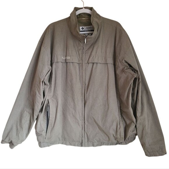 columbia men’s XXL windbreaker jacket olive green khaki casual XXL - Picture 1 of 9